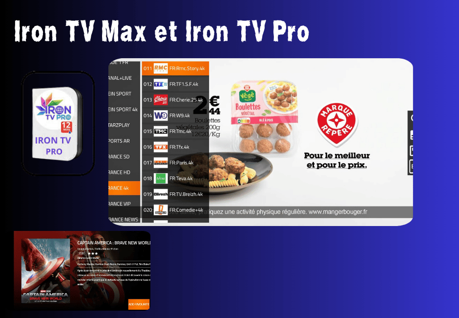 Iron TV Max et Iron TV Pro Meilleure Application TV 2025 Iron TV Max et Iron TV Pro